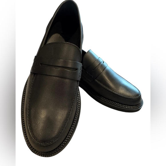 The Kooples PENNY LOAFERS IN BLACK LEATHER